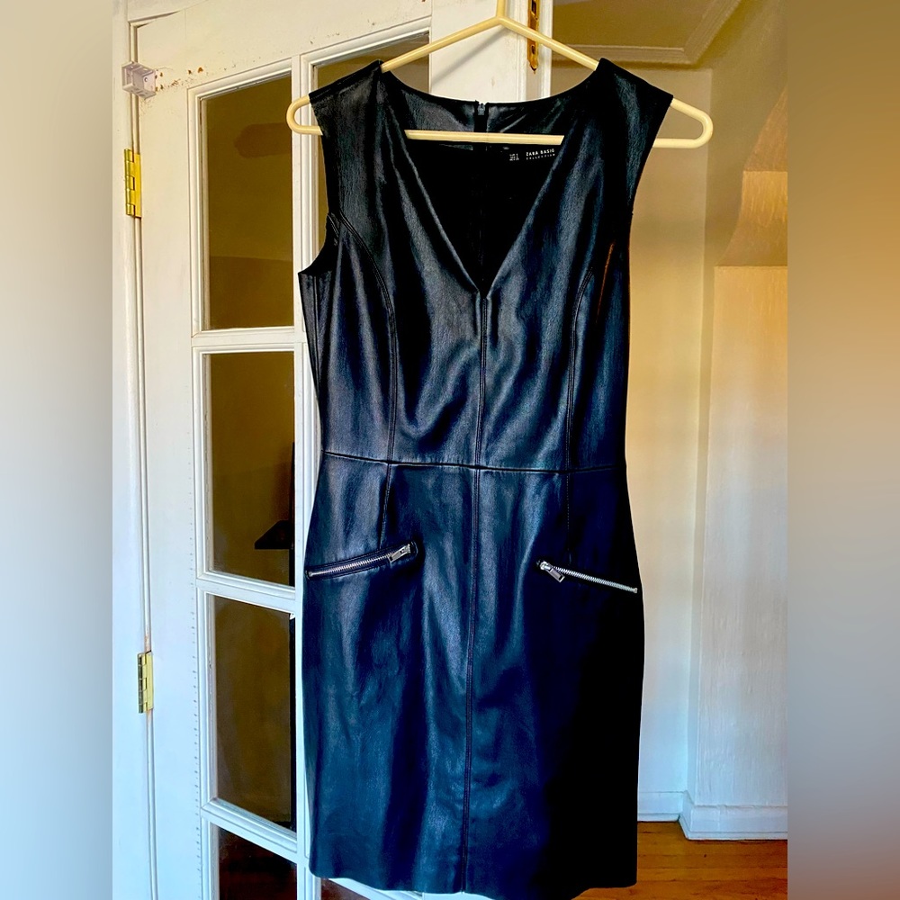 Leather dress; Zara; size S